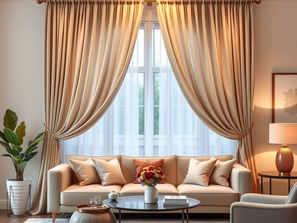 Firany do salonu: jak wybrać tkaniny, kolory i długość dla harmonii i funkcjonalności wnętrza